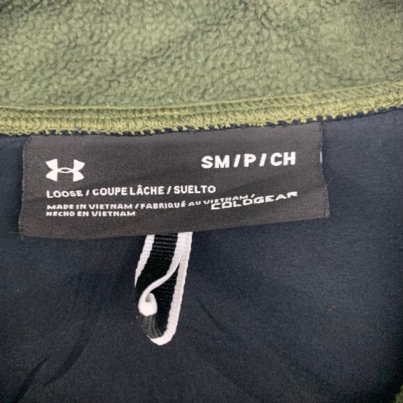 Under Armour Men's ColdGear Full Zip Plaid Jacket Green Black Size S - Picture 10 of 15